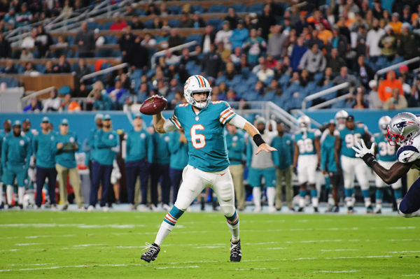 Jay Cutler (6) looks to throw on the run