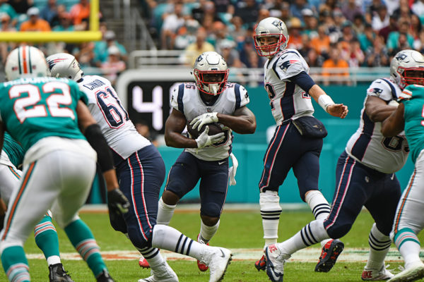 New England Patriots running back Sony Michel (26)