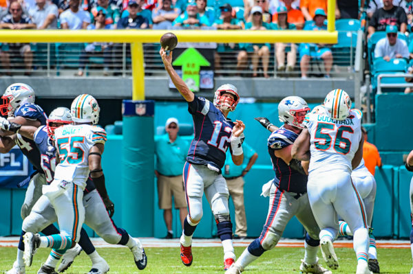 New England Patriots quarterback Tom Brady #12 | New England Patriots vs. Miami Dolphins | September 15, 2019 | Hard Rock Stadium