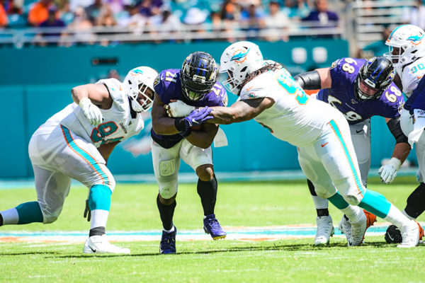 Baltimore Ravens running back Mark Ingram (21) | Baltimore Ravens vs. Miami Dolphins | September 8, 2019 | Hard Rock Stadium