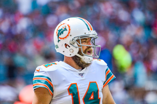 Miami Dolphins quarterback Ryan Fitzpatrick #14 | New England Patriots vs. Miami Dolphins | September 15, 2019 | Hard Rock Stadium