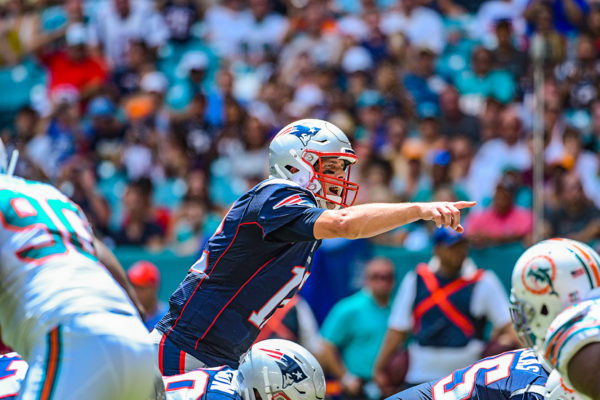 New England Patriots quarterback Tom Brady #12 calls out the defense | New England Patriots vs. Miami Dolphins | September 15, 2019 | Hard Rock Stadium